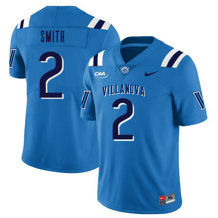 Men #2 Eli Smith Villanova Wildcats College Football Jerseys Stitched Sale-Light Blue